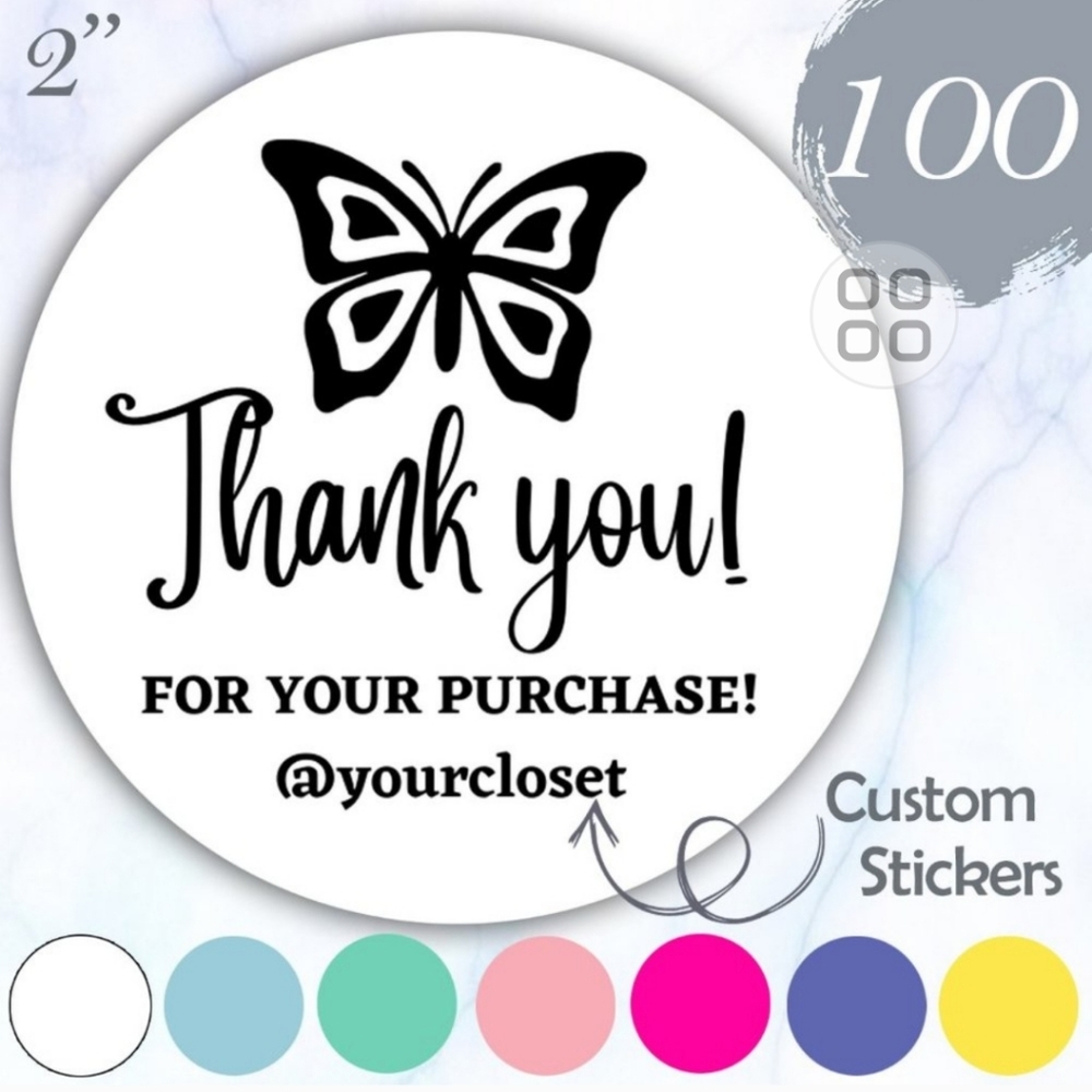 100 Thank You Stickers